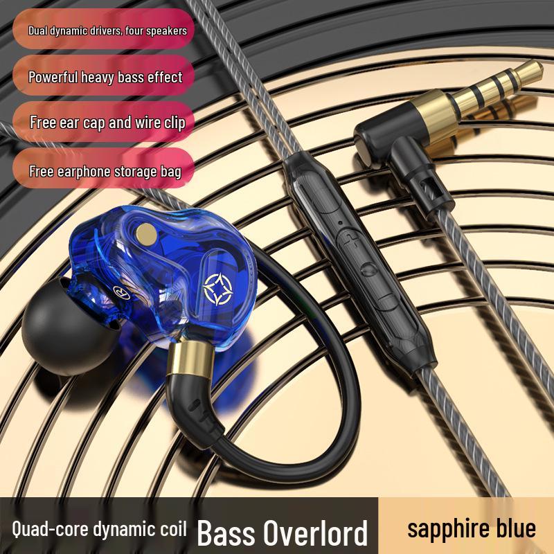 S61Type-C Quad-Core Dual Dynamic Wired Over-Ear Earphones with Digital Chip