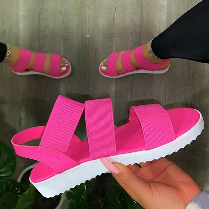 Moda Scarpe Donna 2024 Taglia Grande Nuove Scarpe Donna Piattaforma Tacco Medio Open Toe Sandali da Donna Slip-On per Camminare all'Aperto Sandalias Mujer