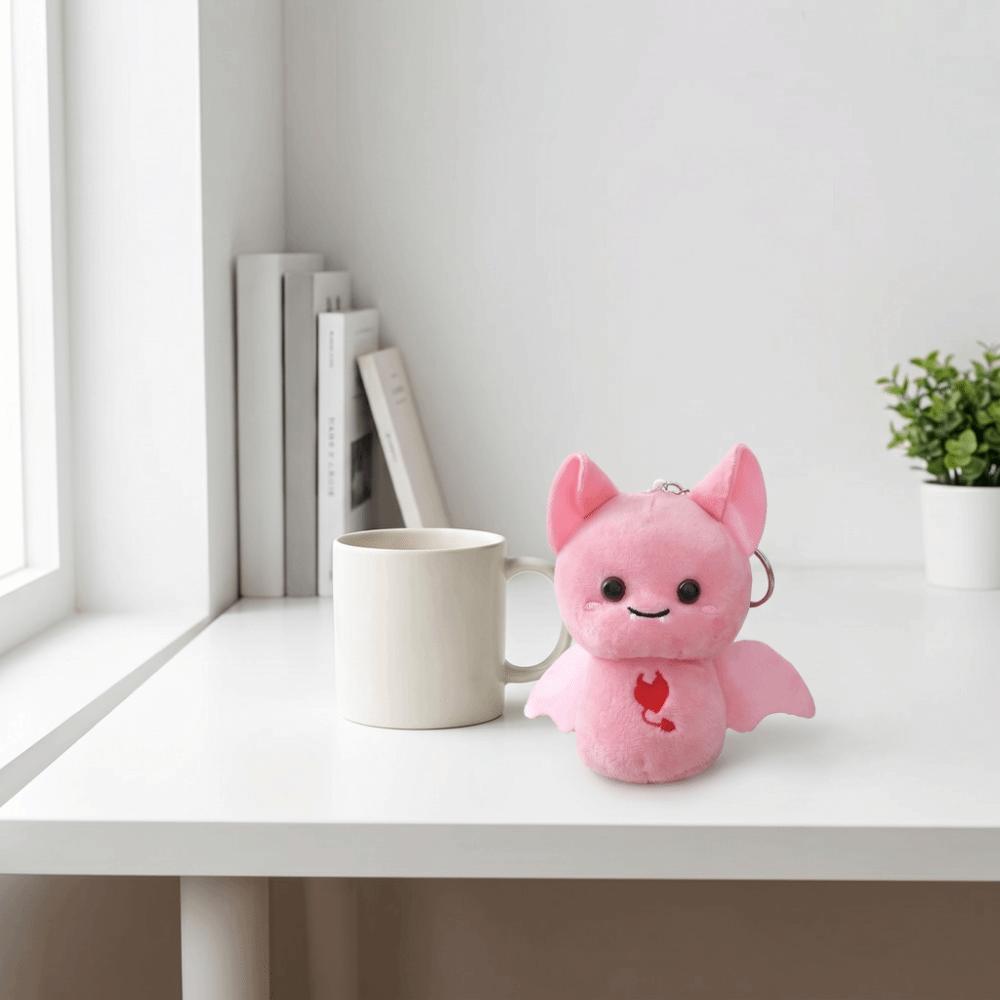 PP Cotton Bat Plush Keychain Durable Soft Stuffed Toy New Halloween Bag Pendant  Commute
