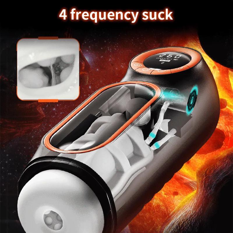 18+ Automatic Telescopic Male Masturbator, Pussy Vibration Blowjob Suction Machine, Masturbation Cup Adult Goods for Men