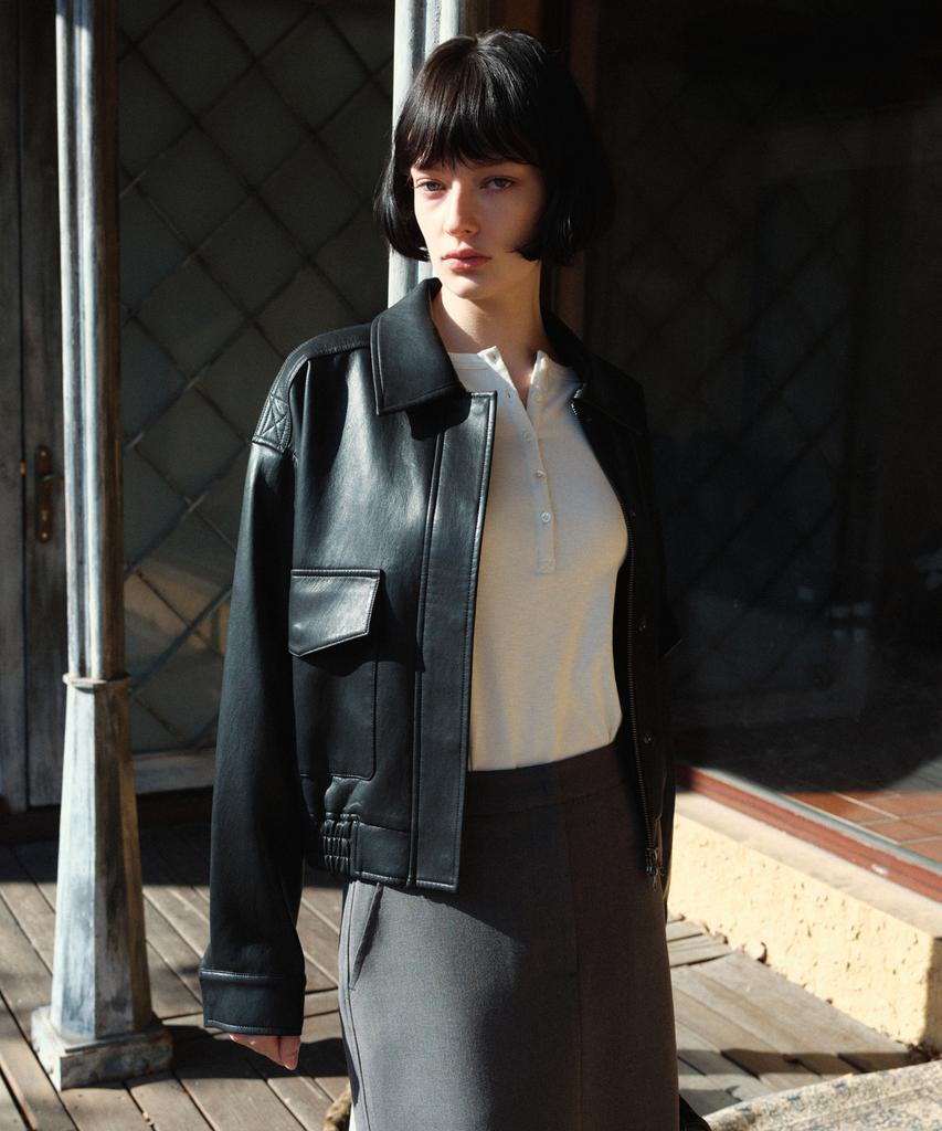 SIYAZU Siot4186 Smooth Faux Leather Blouson_Black