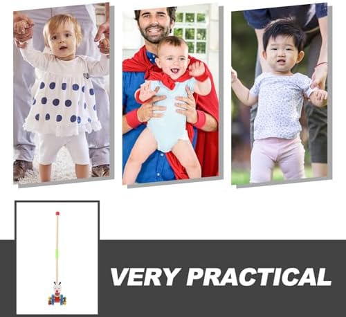 Holz Animal-Themed Push and Pull Walker Toddler Walking Aid Toy Sturdy Wooden Pull Toy for Boys Girls