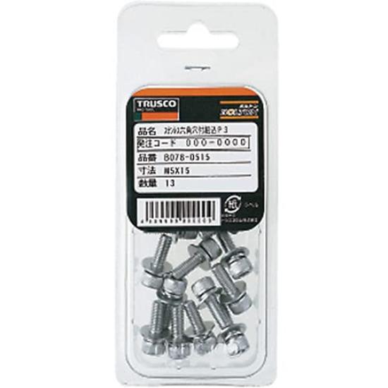 TRUSCO Hex Socket Mounting Stainless Steel Size M6 X Pack of Bolt, P-3, 15, 11, B078-0615