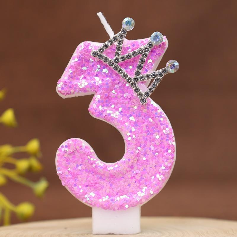 Diamond Number Candle Crown Creative Decoration Birthday Cake Candle Creative Handmade Diy