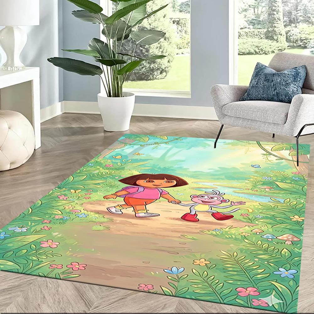 Dora Explorer Area Rug Perfect for Study room Dining Room Dormitory Living Rooms Antislip Carpet Anime Office Decor Birthday/Christmas Gift