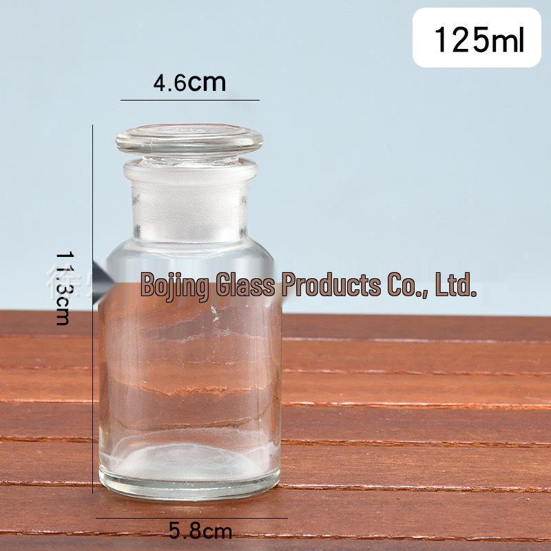 Brown Wide-Mouth 500ml Reagent Bottle with Ground-Glass Stopper