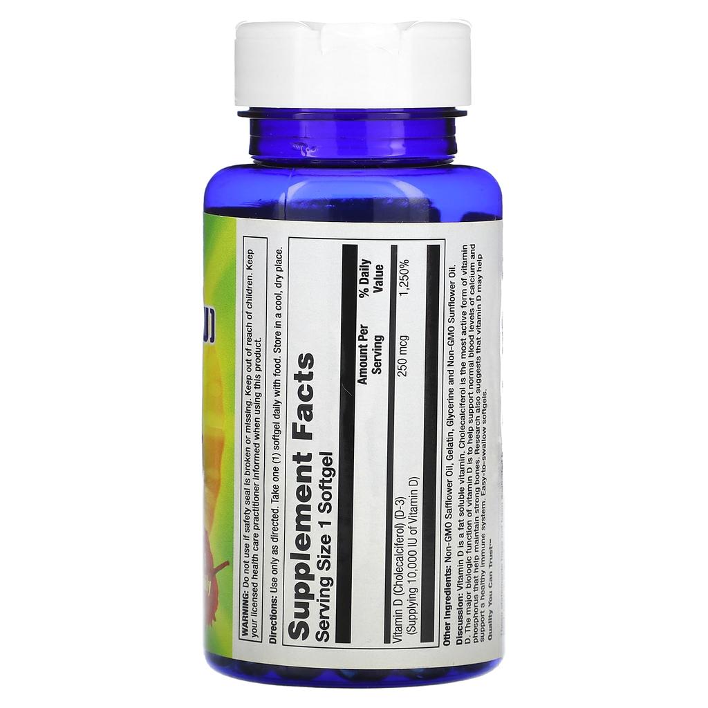 Nature'S Life, Ultra D-3, 250Mcg(10,000Iu), 100 Softgels