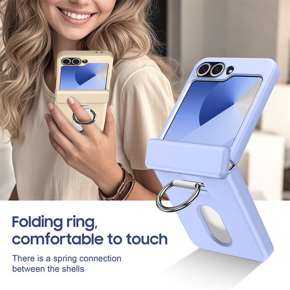 Luxury Wallet Clip Flip Slot Card Phone Case for Samsung Z flip 7 6 5 5G Flip6 zflip5 zflip6 Finger Ring Shockproof PC Covers