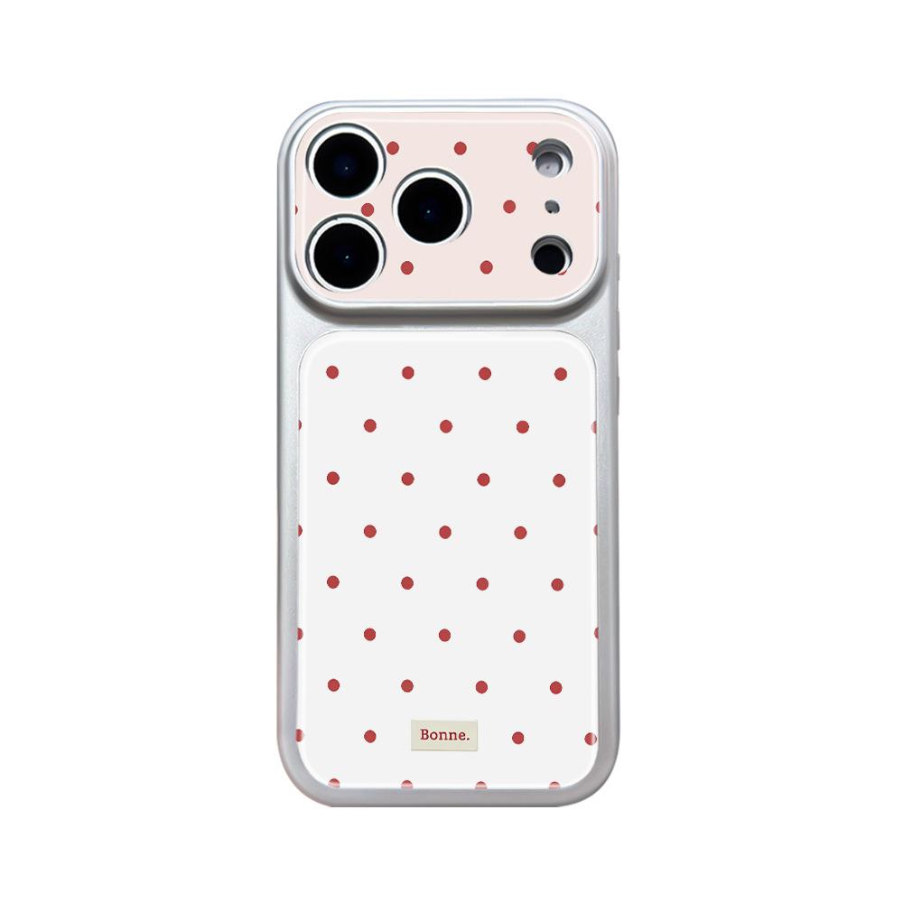 Red Polka Dot Is Suitable for Niche Apple 17max Protective Case 15pro Female iPhone16/17Promax Mobile Phone Case.