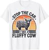 Ferma la macchina vedo una mucca soffice Mucca delle Highlands retrò T-shirt unisex