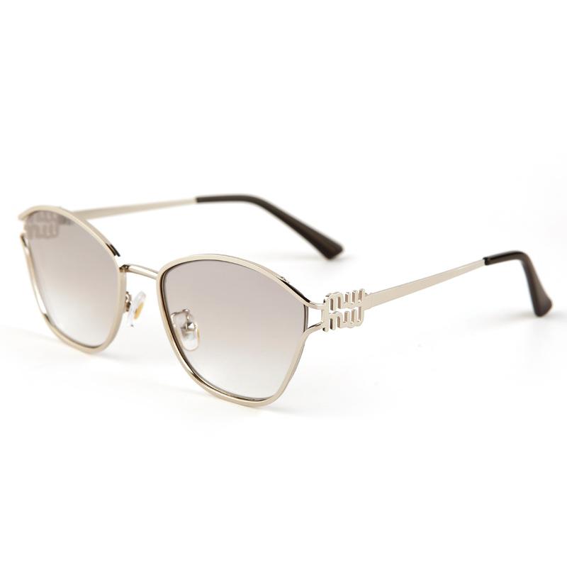 Light luxury cat eye metal frame sunglasses women's fashion versatile hollow old money wind anti-ultraviolet sunglasses men's trend