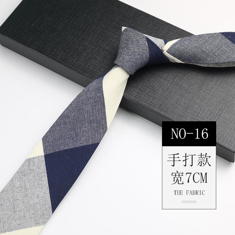 

Галстук мужской, винтажный британский 7 см узкий черно-серый в полоску клетчатый из хлопка и льна рубашка студенческий школьный стиль ручная работа бит