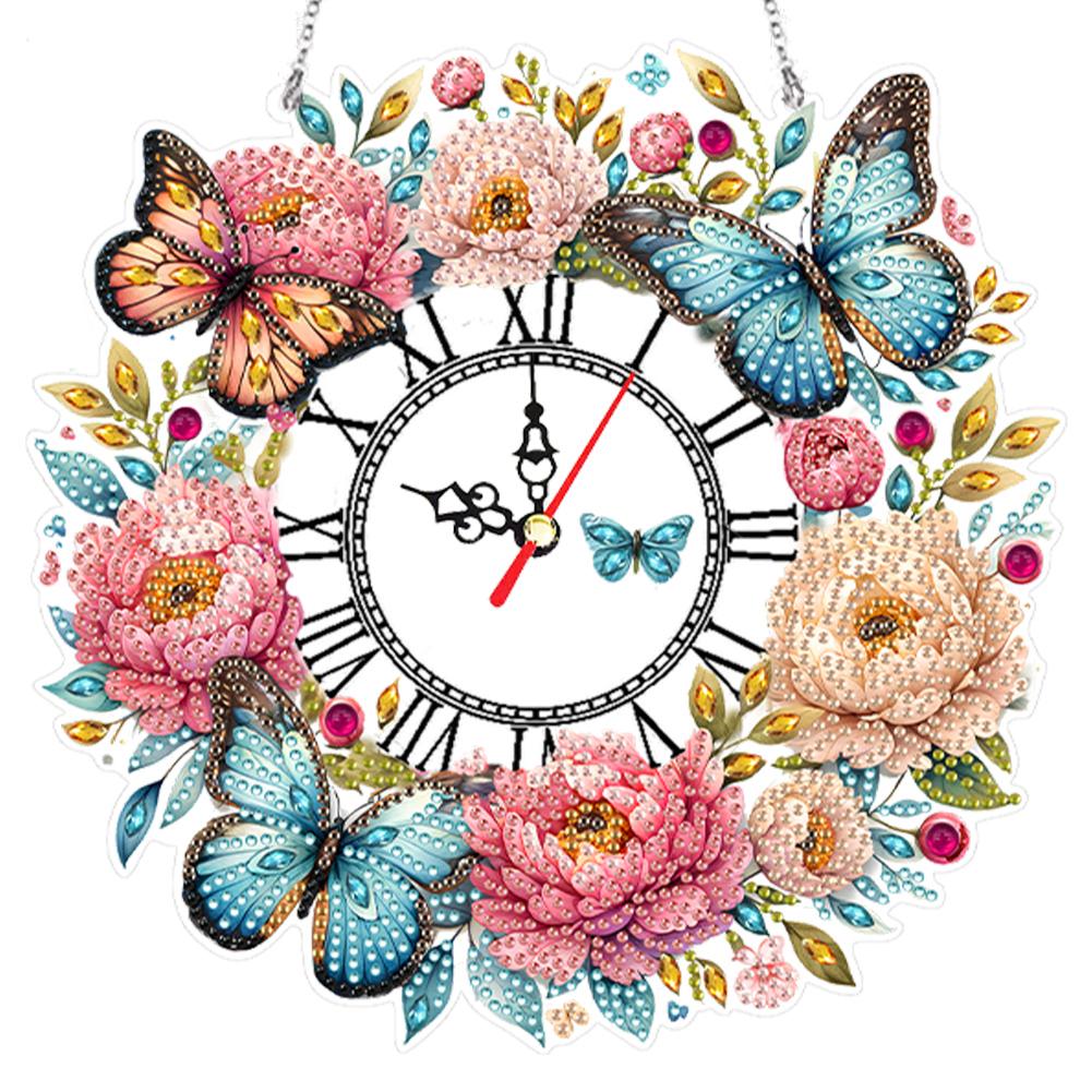 Acryl Spezialform Seestern Diamantmalerei Kranz Uhr 5D Diamantmalerei Uhr Kunsthandwerk Diamantmalerei Hängeuhr