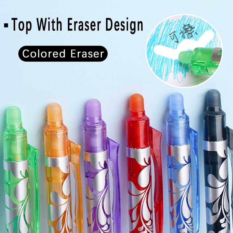0.5mm Erasable Gel Pens Set 6colors Refill Rod Magic Ink Erasable Pen Washable Handle Office Writing Student School Stationery