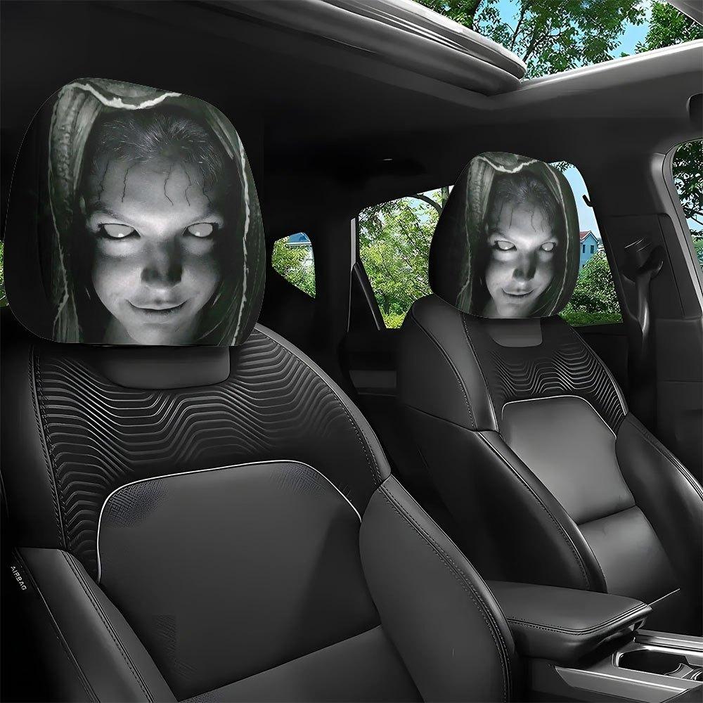 2PCS Skull Pattern Seat Headrest Protectors Auto Interior Decoration Cover Vehicle Interior