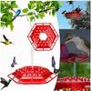 Hummingbird Feeder Hanging Red Hexagonal Hook Hummingbird Feeder Garden Bird Feeder