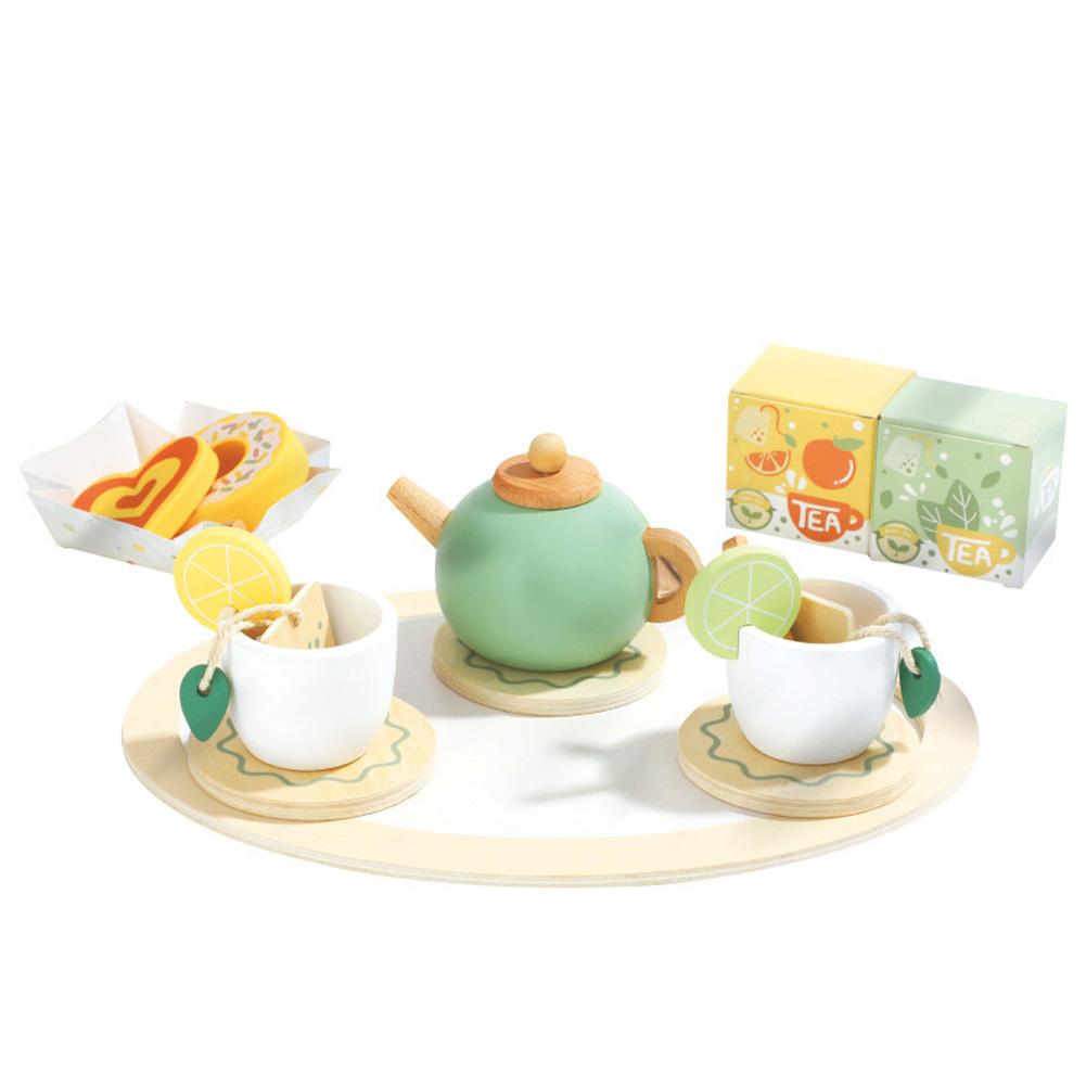 Wooden Tea Party Set Afternoon Tea Toys Play Food Pretend Play Kitchen Accessories Early Educational Toys Gifts For Kids