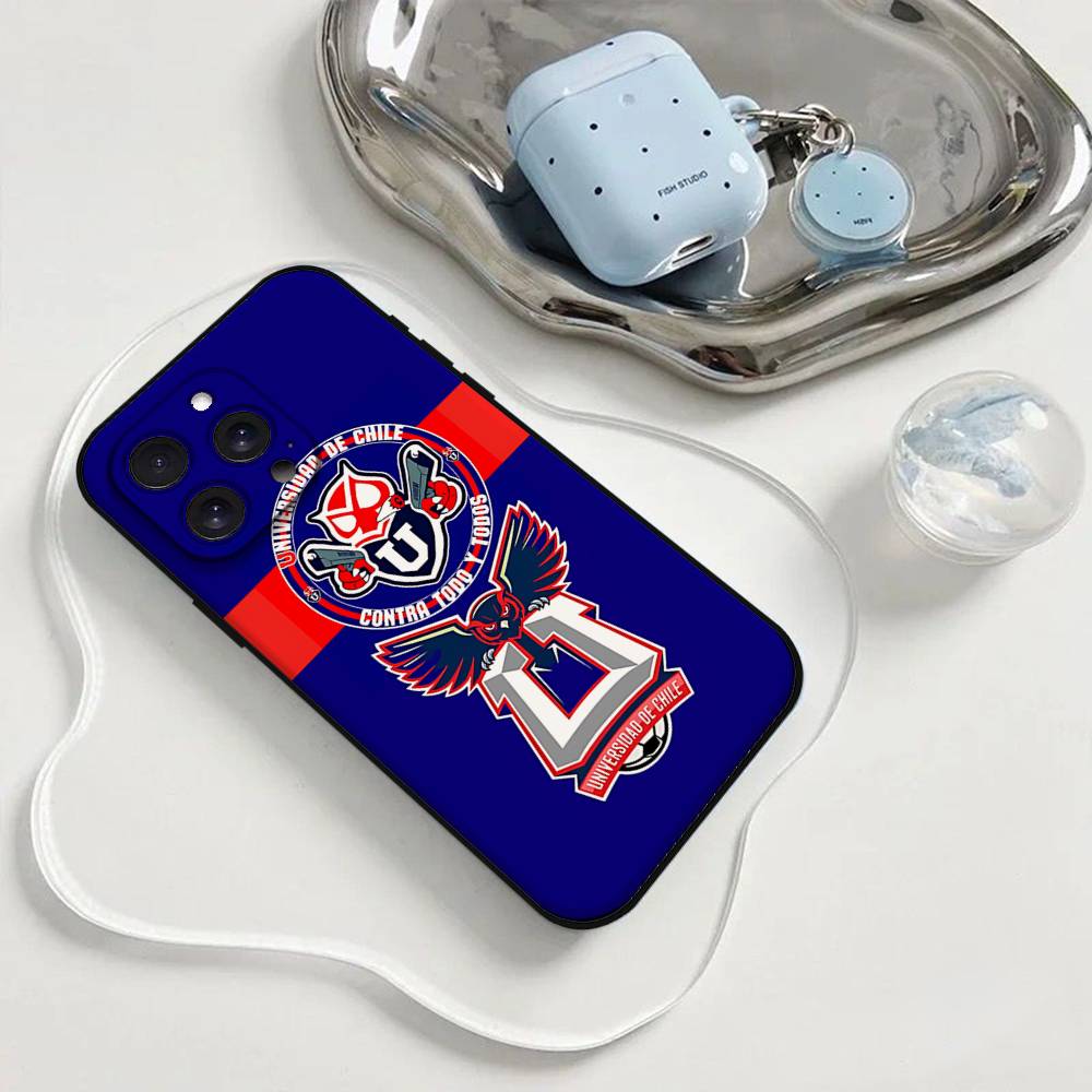 Funda para teléfono con logo de la Universidad de Chile Funda para teléfono para iPhone 17 16 15 11 13 14 Pro Max X Xr Xs Max 12mini Funda de carcasa negra