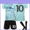 Conjunto de Camisa de Futebol Messi Miami Para Adultos e Crianças Tecido de Poliéster Respirável Qualidade de Exportação