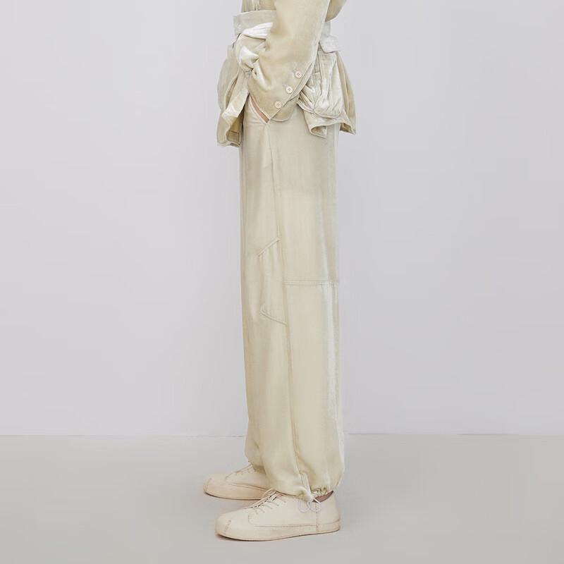 LESS 2024 Spring Retro Velvet Straight-Leg Casual Trousers