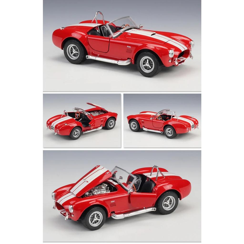 WELLY 1/24 1965 Shelby Cobra 427 S/C Alloy Classic Sports Car Model Diecasts Metal Retro Car Vehicles Model Simulation Kids Gift