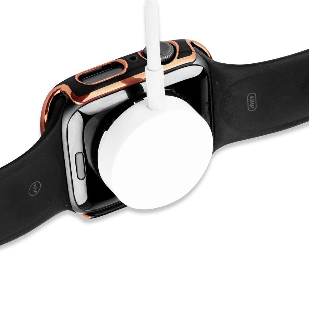 2in1 Case + Tempered Glass for Apple Watch 4/5/6/SE 40mm, Black / Gold