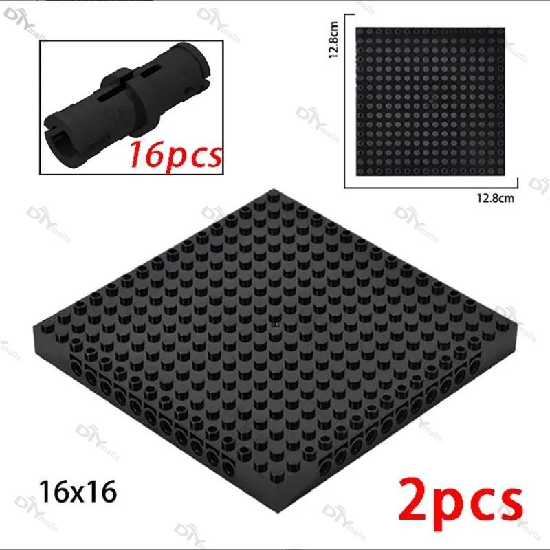 1/2/3/4Pcs 16X16 Dots Building Blocks Baseplate 65803 Black/White Splice Bricks Diy Combination Moc Hole Connect Parts 2780 Pins