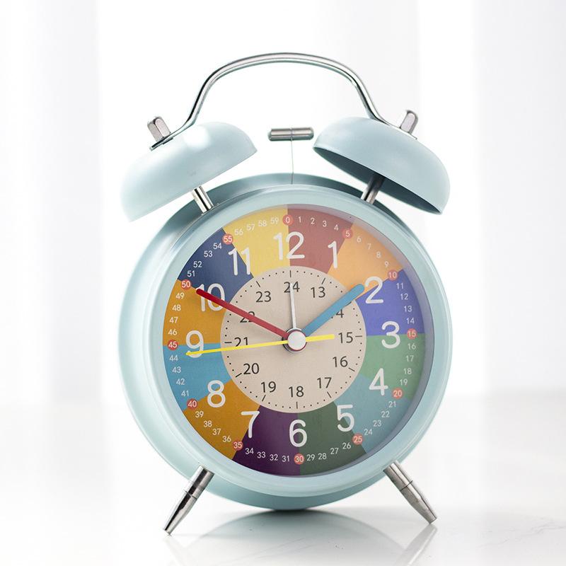 Charging Early Childhood Education Children's Metal Small Alarm Clock Girl Boy Desktop Wake Up Clock Student Use Special Learning Clock