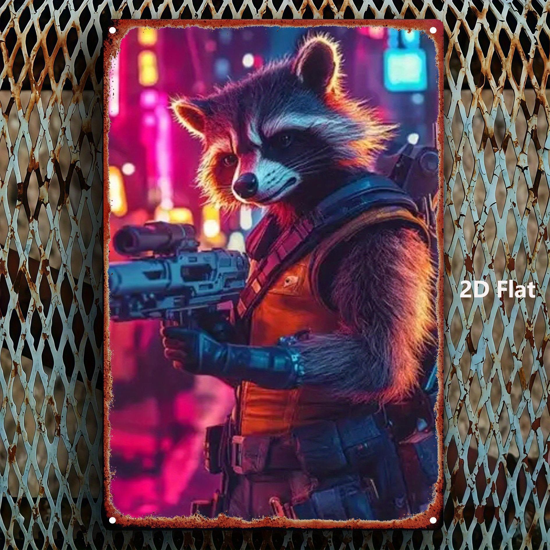 

1pc Iron Painting Marvel Guardians of the Galaxy: Rocket Raccoon Cool Gear Edition Iconic Character Poster - Perfect for Livin 20x30cm（7.8x11.8inch）