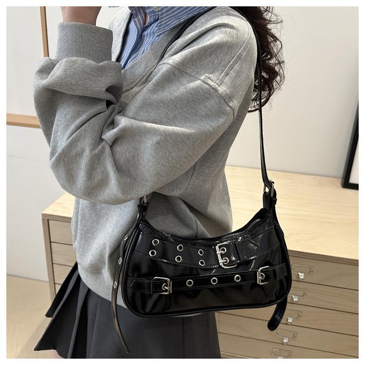 New Korean Style Underarm Bag for Women Soft Touch Faux Leather Shoulder Purse Minimalist Design Chic Handbag