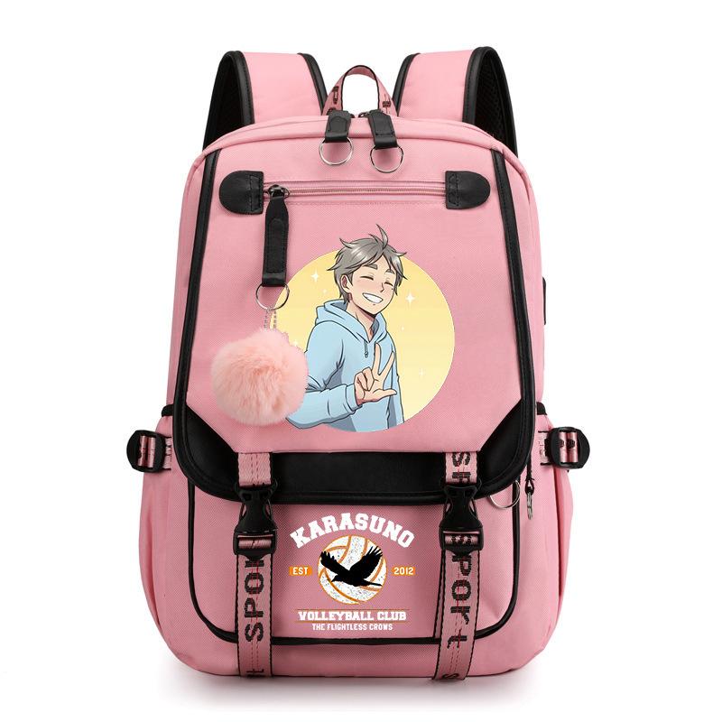 Anime volleyball teenager peripheral printing middle school student schoolbag outdoor large-capacity backpack