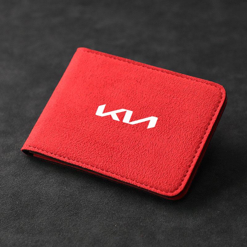 SBHX3 Car Driver License Cover Suede Anti-Fur Car Driving Documents Case Credit Card Holder for Kia KN K3 K9 Sportage Ceed Picanto Rio