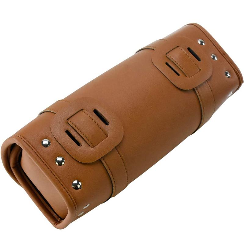 Motorcycle Saddlebags PU Leather Front Fork Tail Tool Bag Luggage Pouch Waterproof for Harley Sportster XL Touring Softail Dyna