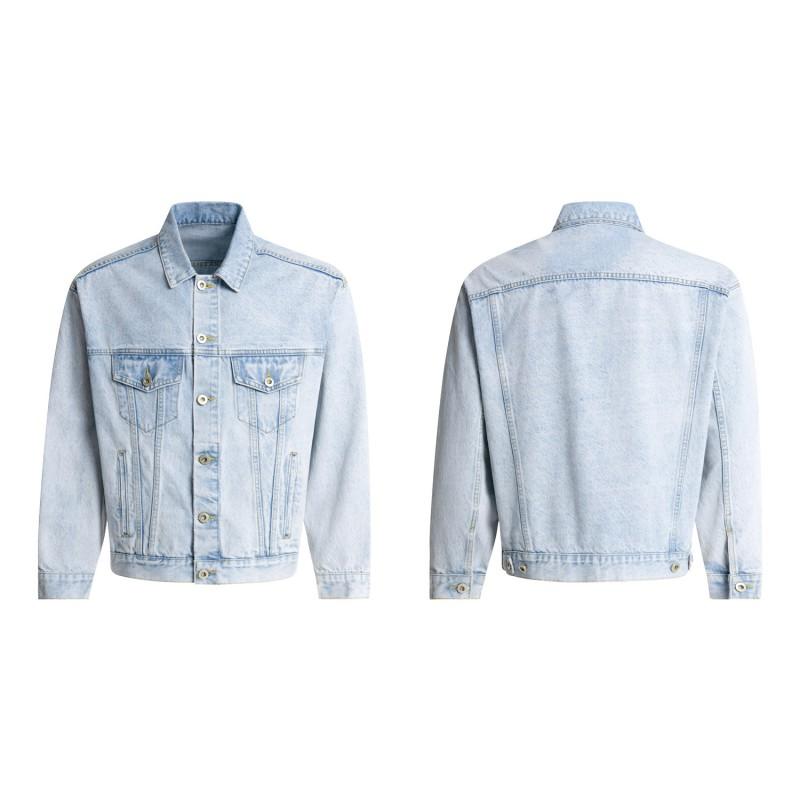 Mens Oversized Relaxed Fit Denim Jacket Streetwear Cotton Blend Washed Casual Outerwear
