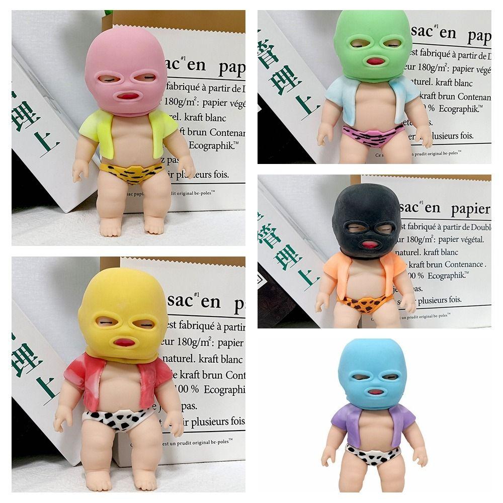 Sensory Toy Cartoon Fidget Toy Silicone Pinch Decompression Toy Masked Doll Squeeze Toy  Funny Toys