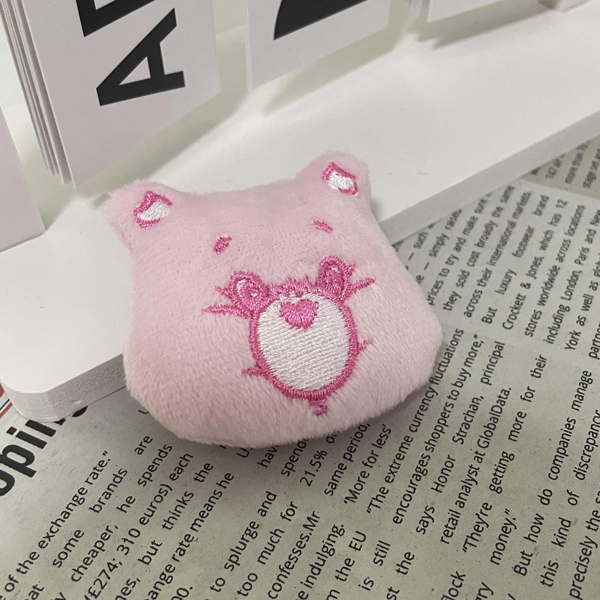 

Розовая мультяшная плюшевая брошь-мишка для рукоделия и создания аксессуаров