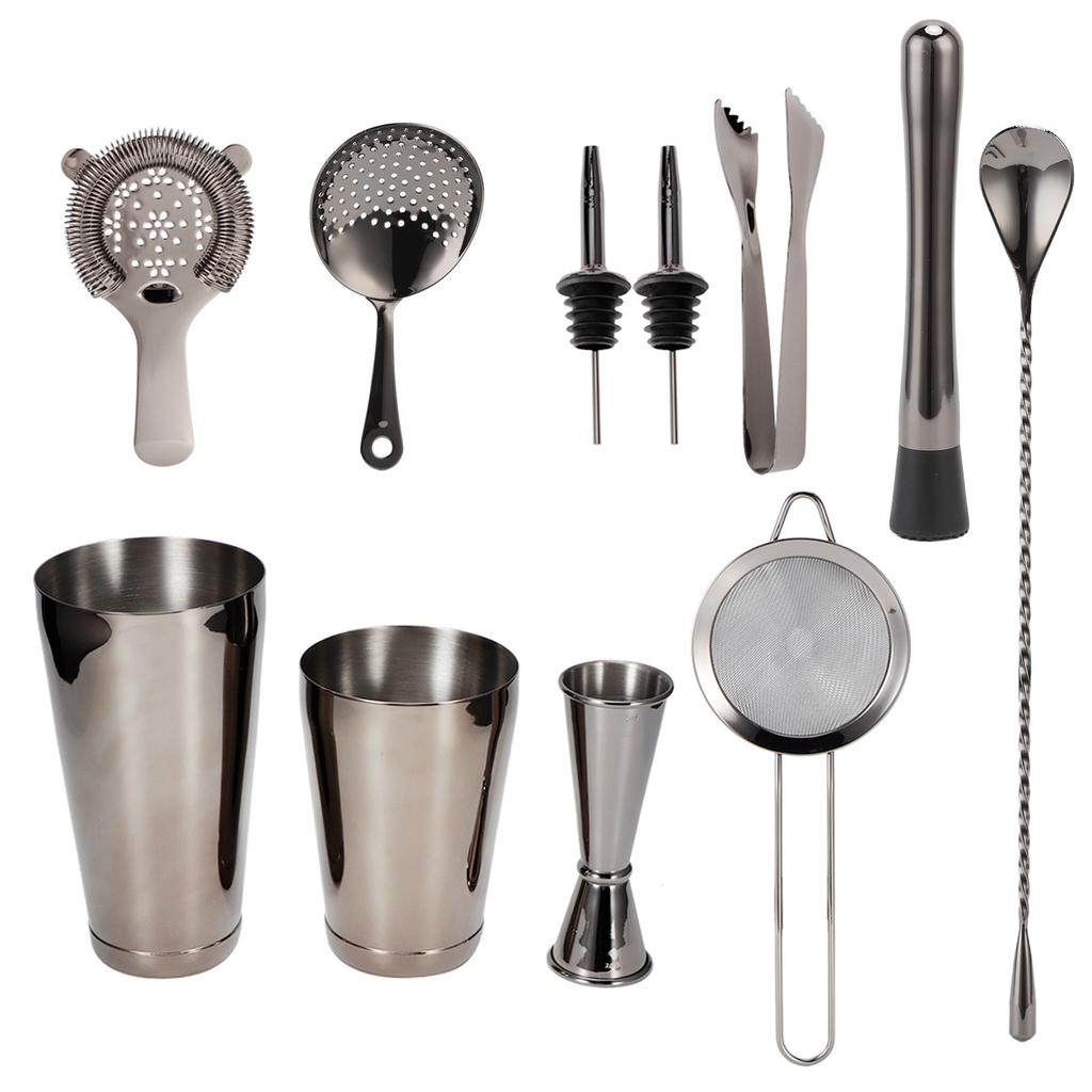 11PCSCelsiusSet Cocktail Shaker Set Bartender Kit Cocktail Strainer Stainless Steel Barware for Home Party