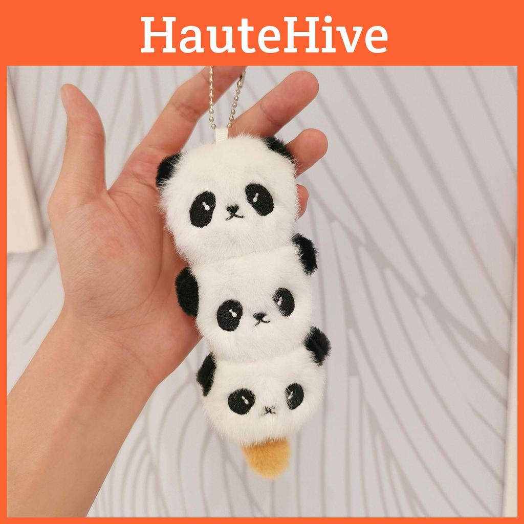Charming Plush 15cm Panda Backpack Pendant Colorful Keychain Cute Gift For Children