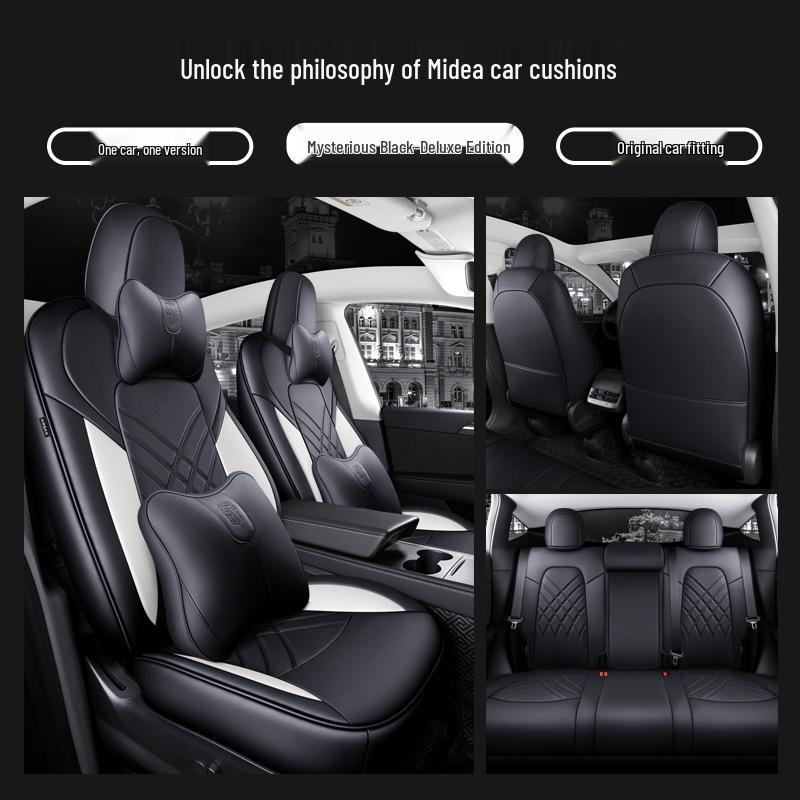 Universal Leather Seat Cushion for Tesla Model Y - All-Season, 5-Seater Fit