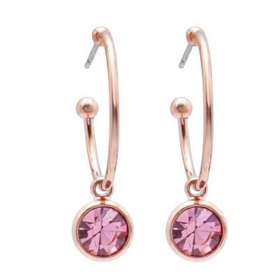 E373 Austrian Crystal Earrings - Light Rose