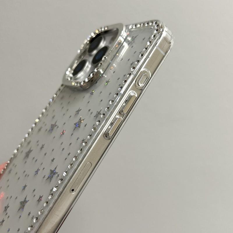 Luksuriøst Diamantstjerne Glitter Telefondeksel For iPhone 15 11 12 13 14 16 Pro Max 16 Plus Bling Gjennomsiktig Støtsikkert Mykt TPU-deksel