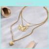Elegant Gold Butterfly Heart Necklace For Women Stylish Layered Design Casual Wear