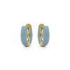 Earrings - LUXENTER - Raki - 18k Gold Plated - Diameter 11 Mm - Blue Lacquer