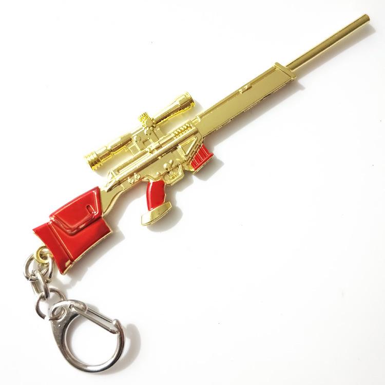 12cm PlayerUnknown's Battlegrounds Chicken Dinner Keychain & Weapon Figurine - Creative Classic Gift
