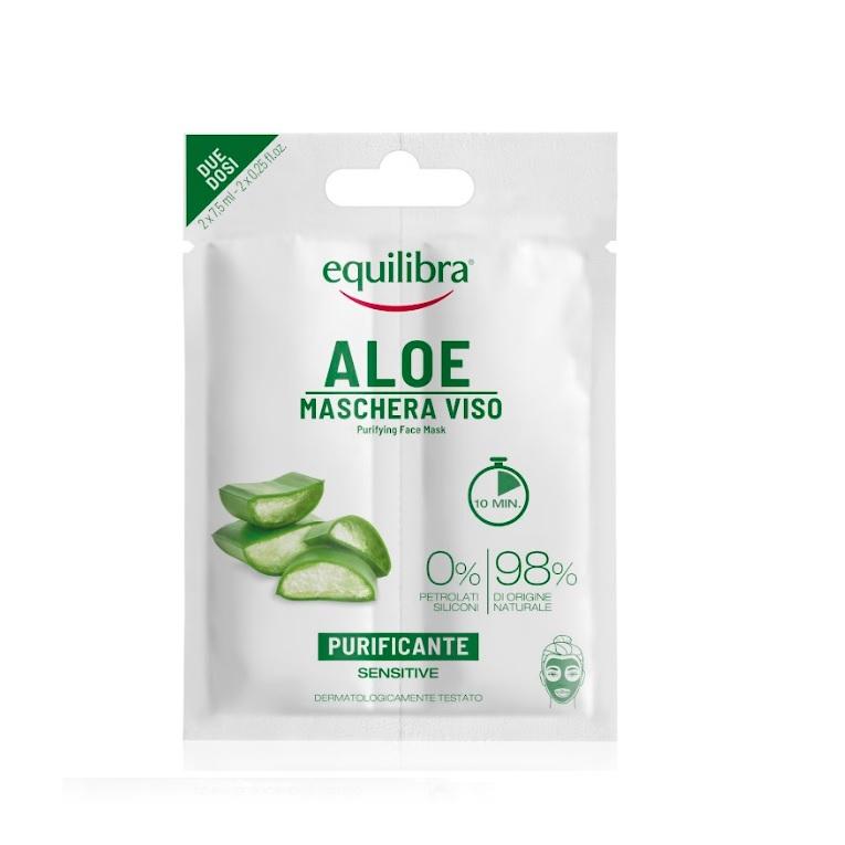 Equilibra Aloe Vera Soothing & Refreshing Mask Set, 2 x 7.5 ml - Ideal for All Skin Types