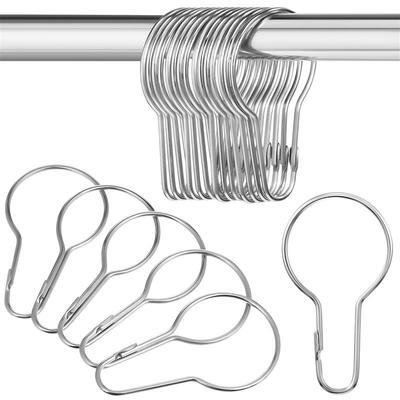 5/10/20 Pcs Shower Curtain Hooks Glide Roller Rustproof Bathroom Shower Rod Hanging Rings Gourd Shaped Curtain Buckles