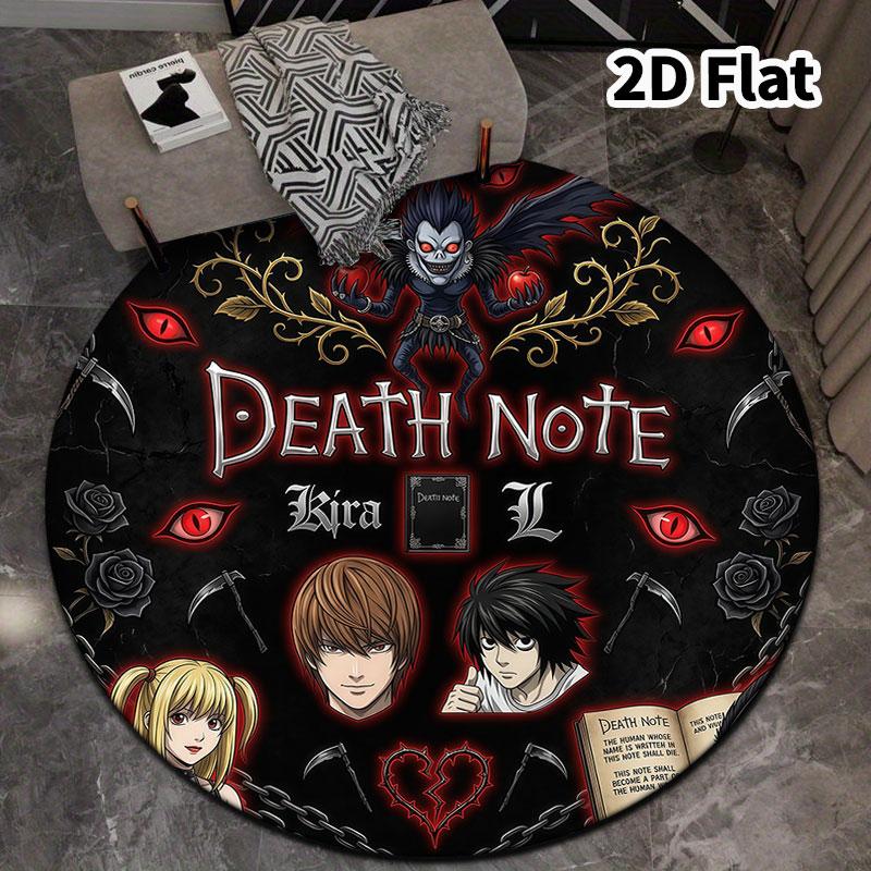 Death Note Round Area Rug Carpet Rug For Living Room Bedroom Sofa Playroom Decor Nonslip Floor Mat