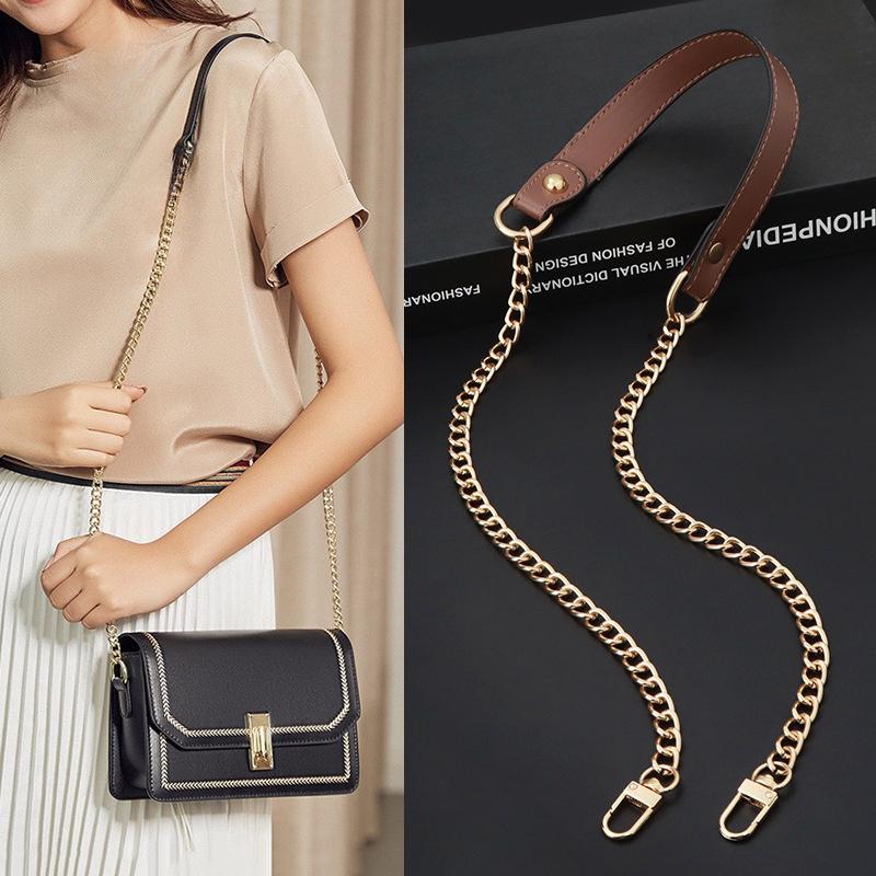 120Cm Replacement Shoulder Strap Crossbody Bag Belt  Pu Leather Handle With Metal Chains Bag Replacement Accessories