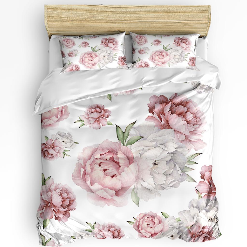 Vintage Květinový List Abstraktní 3dílná Ložní Souprava Pro Dvojlůžko Bytový Textil Povlak na Přikrývku Povlak na Prošívanou Přikrývku Povlak na Polštář