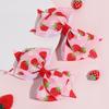 2Pcs Strawberry Bow Hair Clips Cute Red Floral Hairpins Ribbon Barrette For Girls Children Kids Sweet Kawaii Hair Accessories